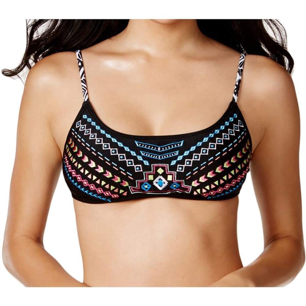 Bikini Nation Embroidered Adjustable Straps Top